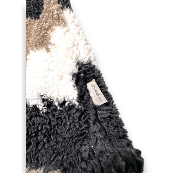 Eddie Bauer Neutral Camo Faux-Fur Sherpa Half-Zip Pullover Size Medium - Picture 11 of 13